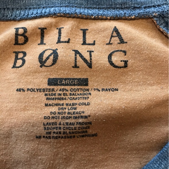 Billabong brown and gray mens long sleeve tee Size L - Picture 3 of 6